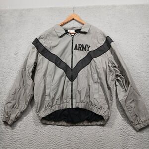 US Army IPFU Jacket Skilcraft‎ Men's Large Gray Reflective Windbreaker